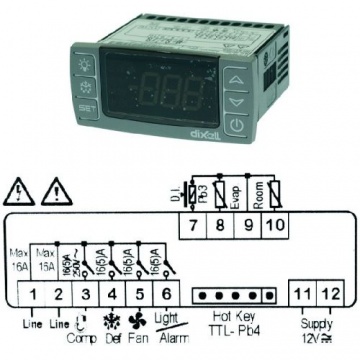 Controler temperatura 12V Dixell XR70CX-0N2C3